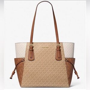Michael Kors Tan and Cream Signature Tote